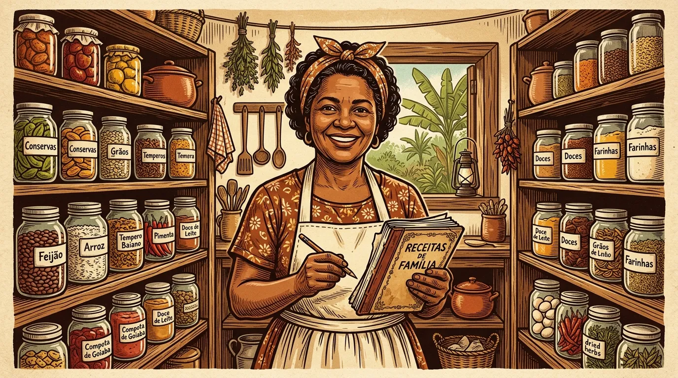 Dona de casa anotando economia no caderno de despensa